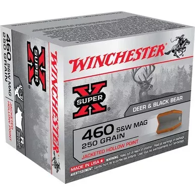 Winchester Super X 460 S&W Magnum Ammo 260 Grain Jacketed Hollow Point Box of 20