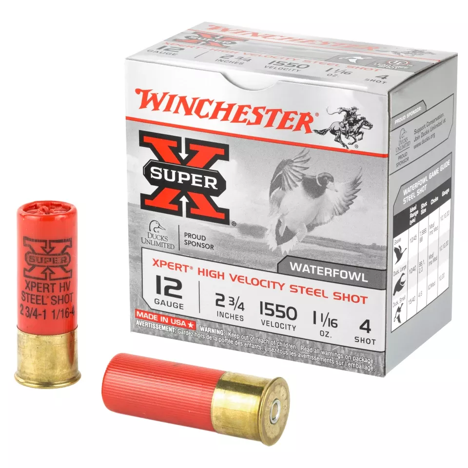 Winchester Xpert High Velocity 12 Gauge 2.75" #4 Shot, 25 Rounds per Box, 250 Rounds per Case