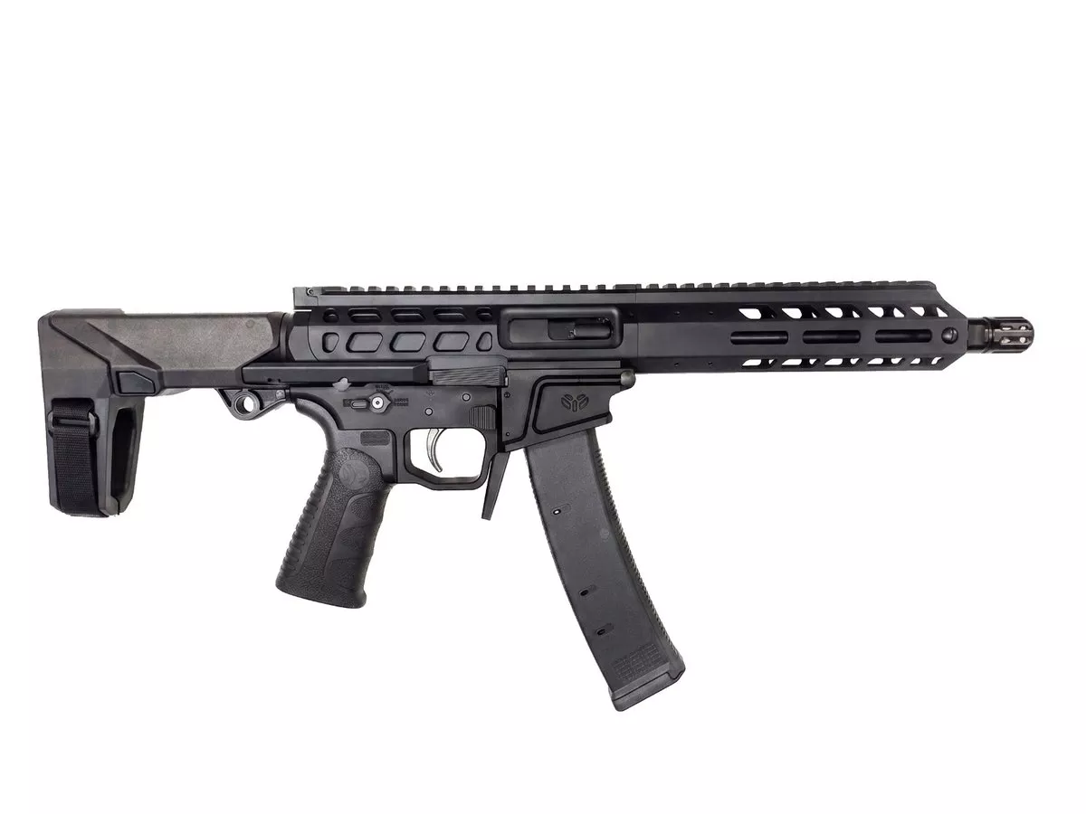Wraithworks WARSCORP9 Side-Charging AR Pistol – Black | 9mm | 8.5″ Barrel | 7″ M-LOK Rail | SB Tactical HBPDW Brace | Accepts Scorpion Mags